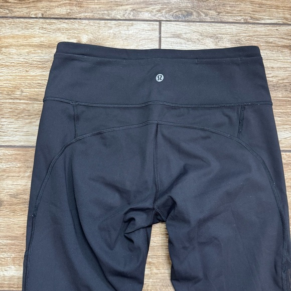 Lululemon Gear Up Crop Legging Size 8 Black Mesh Panel Pockets - Picture 10 of 16